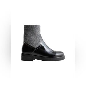 🆕 J. Crew Shoes | Spazzo Rib-Cuff Boots | Black Leather